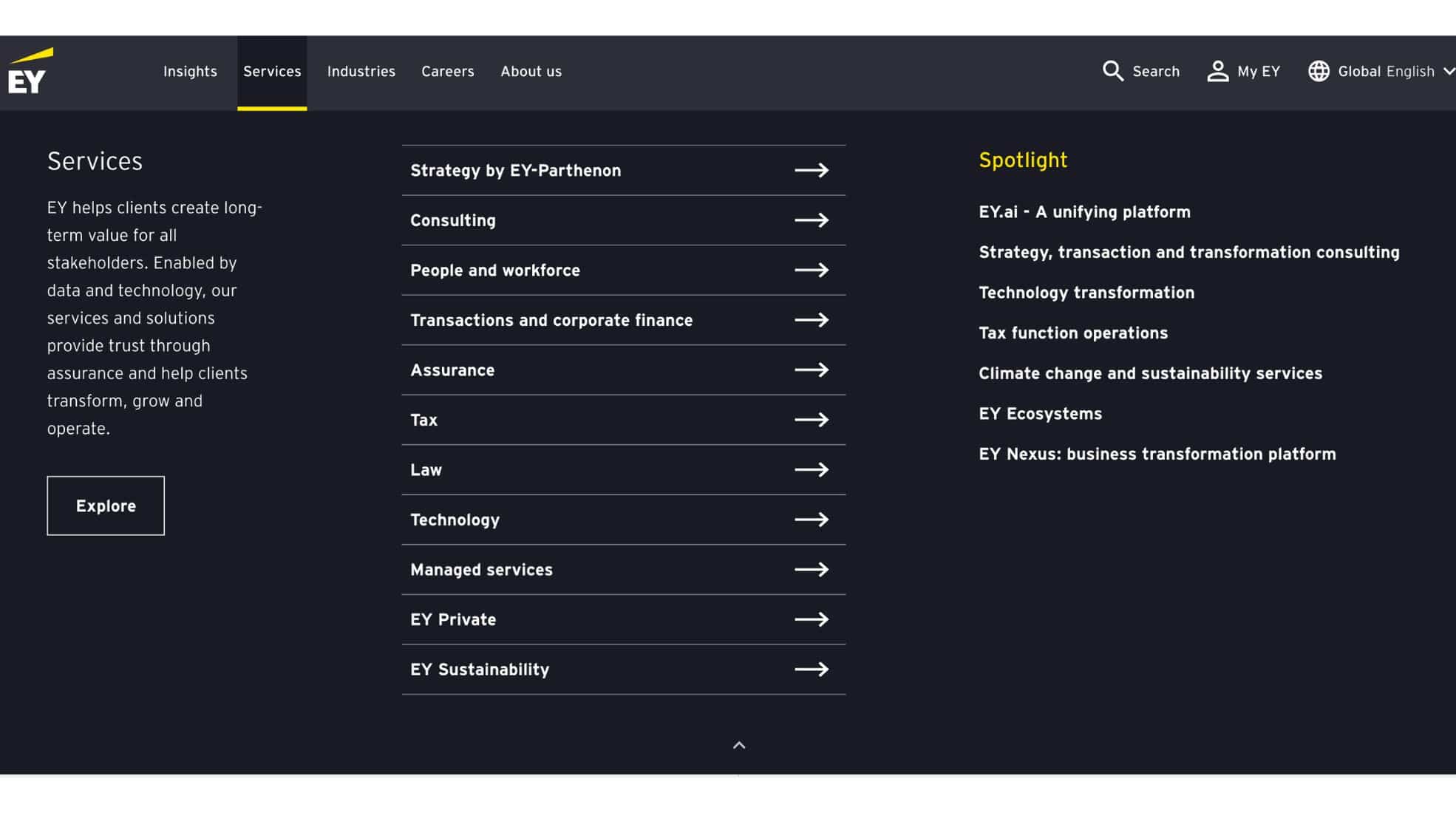 Screenshot Of AY Global Website