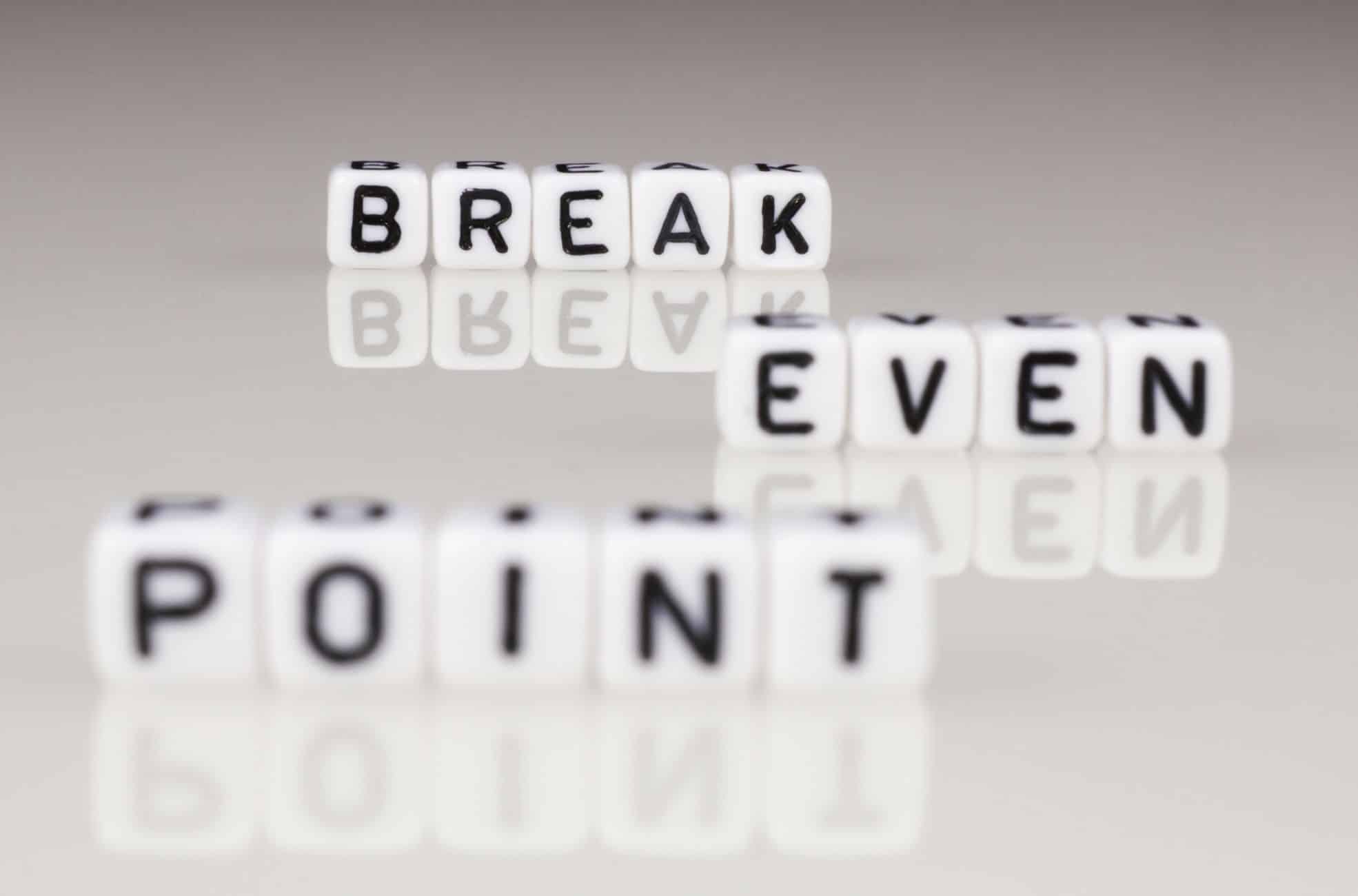 Building Blocks Spelling "Break Even Point"