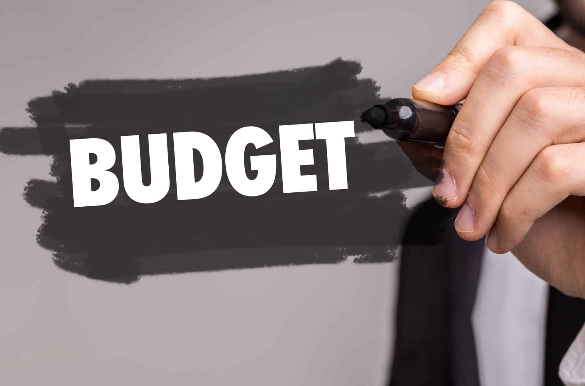 Man Writing Word "Budget" On Board