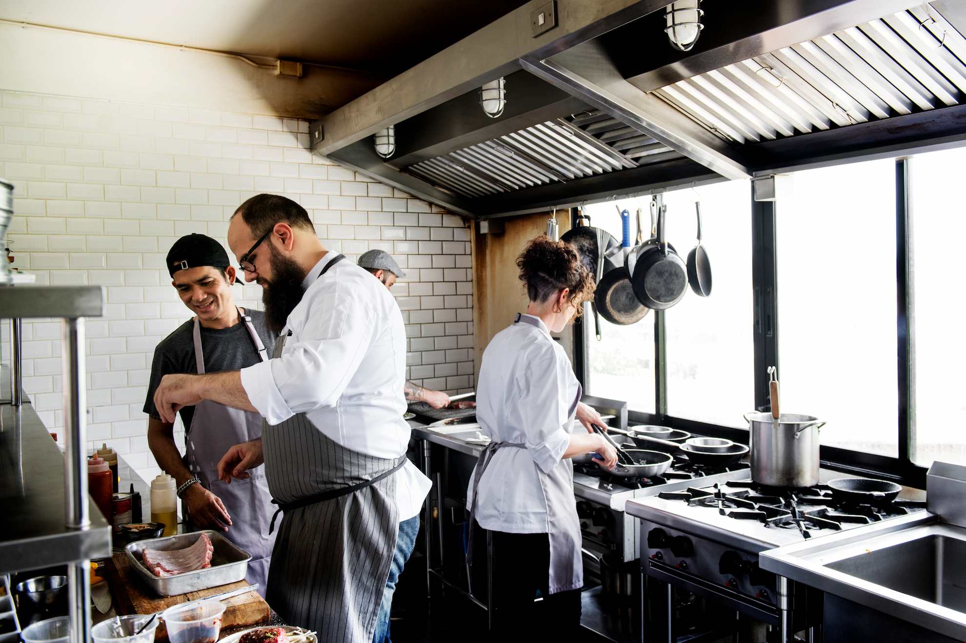 A group of chefs working in their cloud kitchen in Dubai.