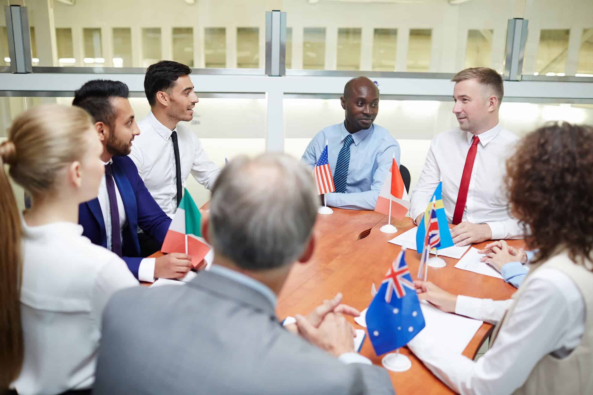 A meeting between foreign business owners in the UAE.