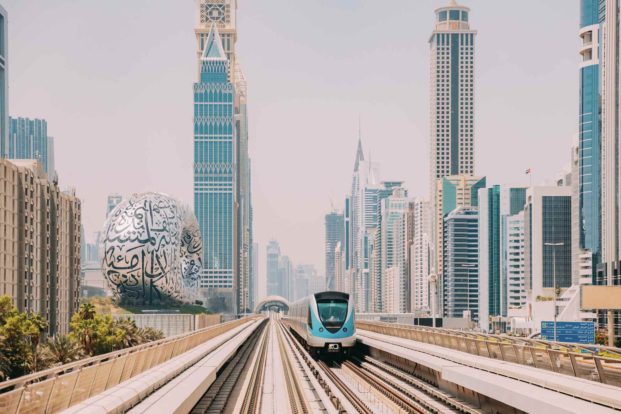 The monorail subway in Dubai.
