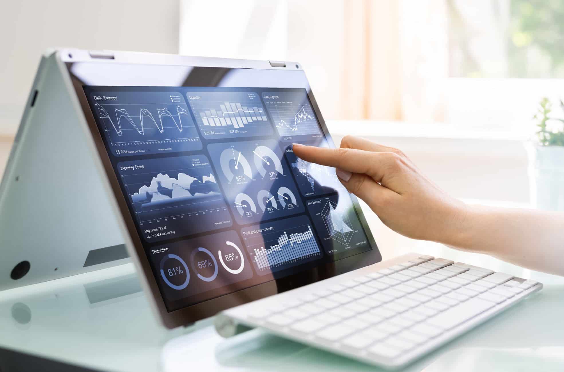 Stock Photo Person Using Tablet For Data Entry