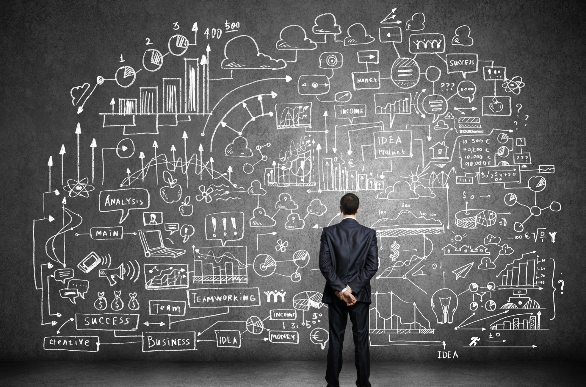 Business Man Looking At Business Plan