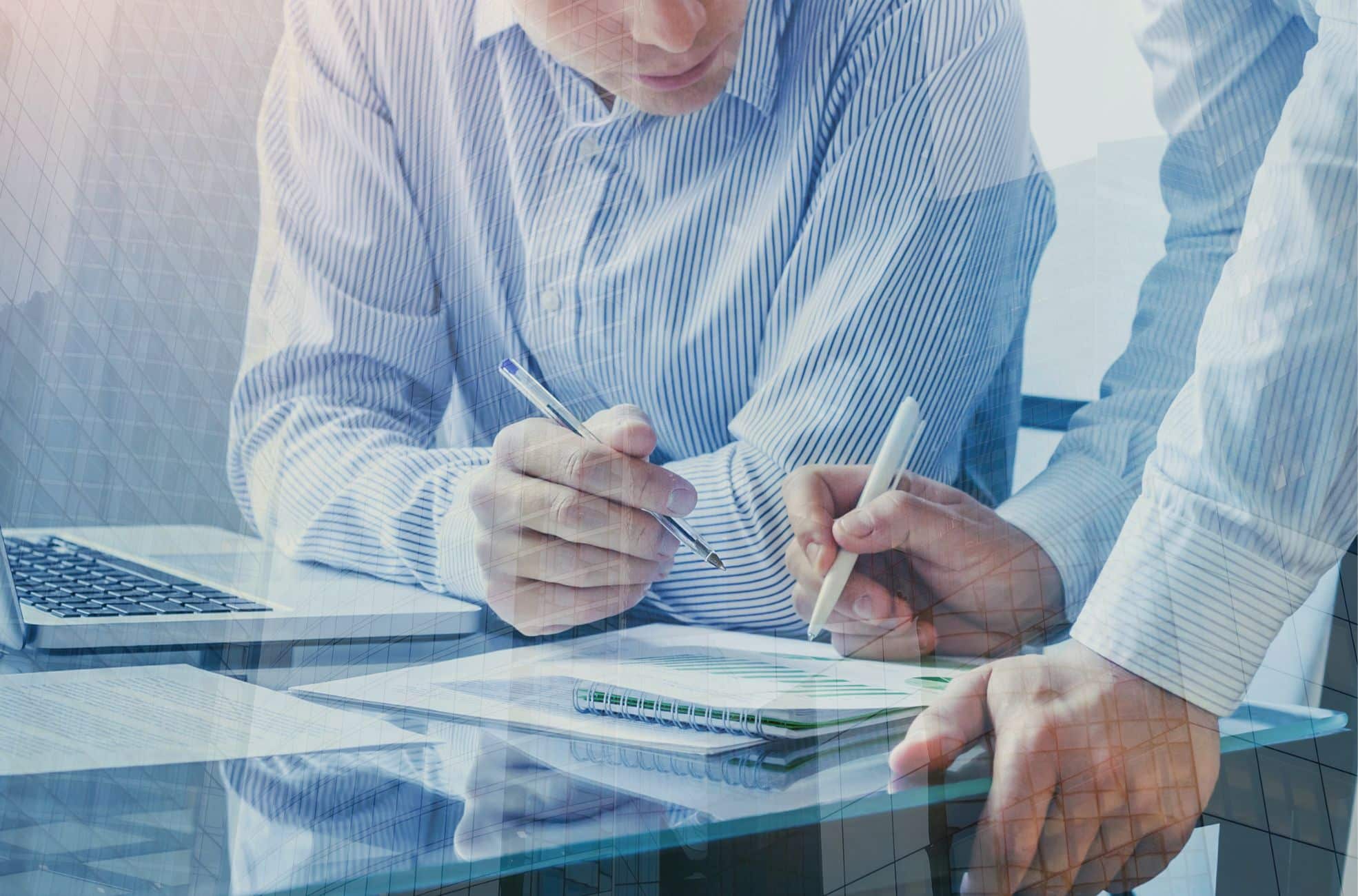 Businessmen Doing Tax