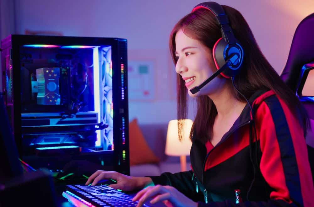 Woman Doing Online Gaming