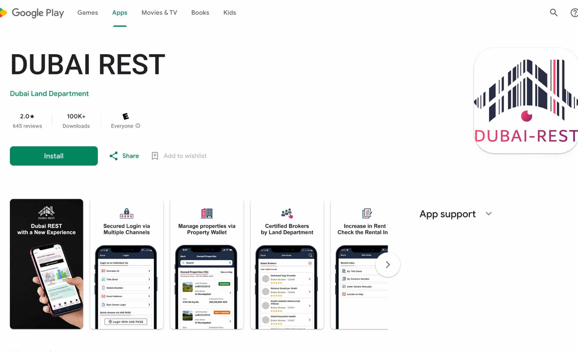 Screenshot Of Dubai Rest App On Google