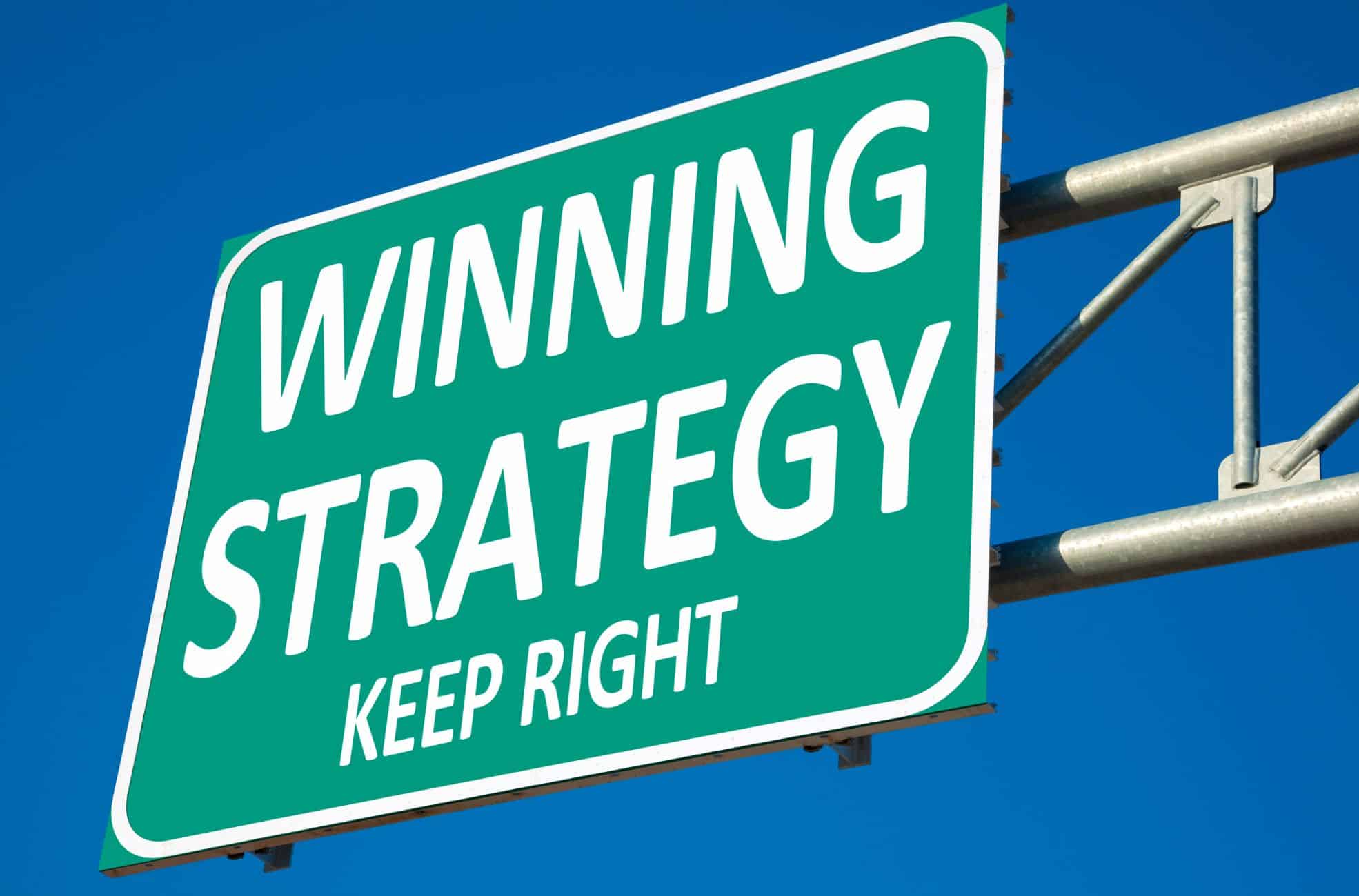 Street Sign Saying "Winning Strategy"