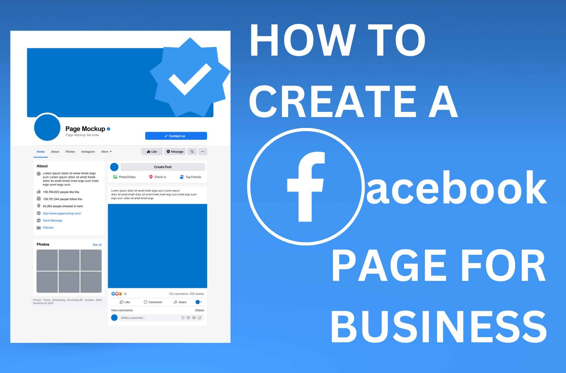 Title Page Saying "How To Create A Facebook Page For Business" With Facebook Icons