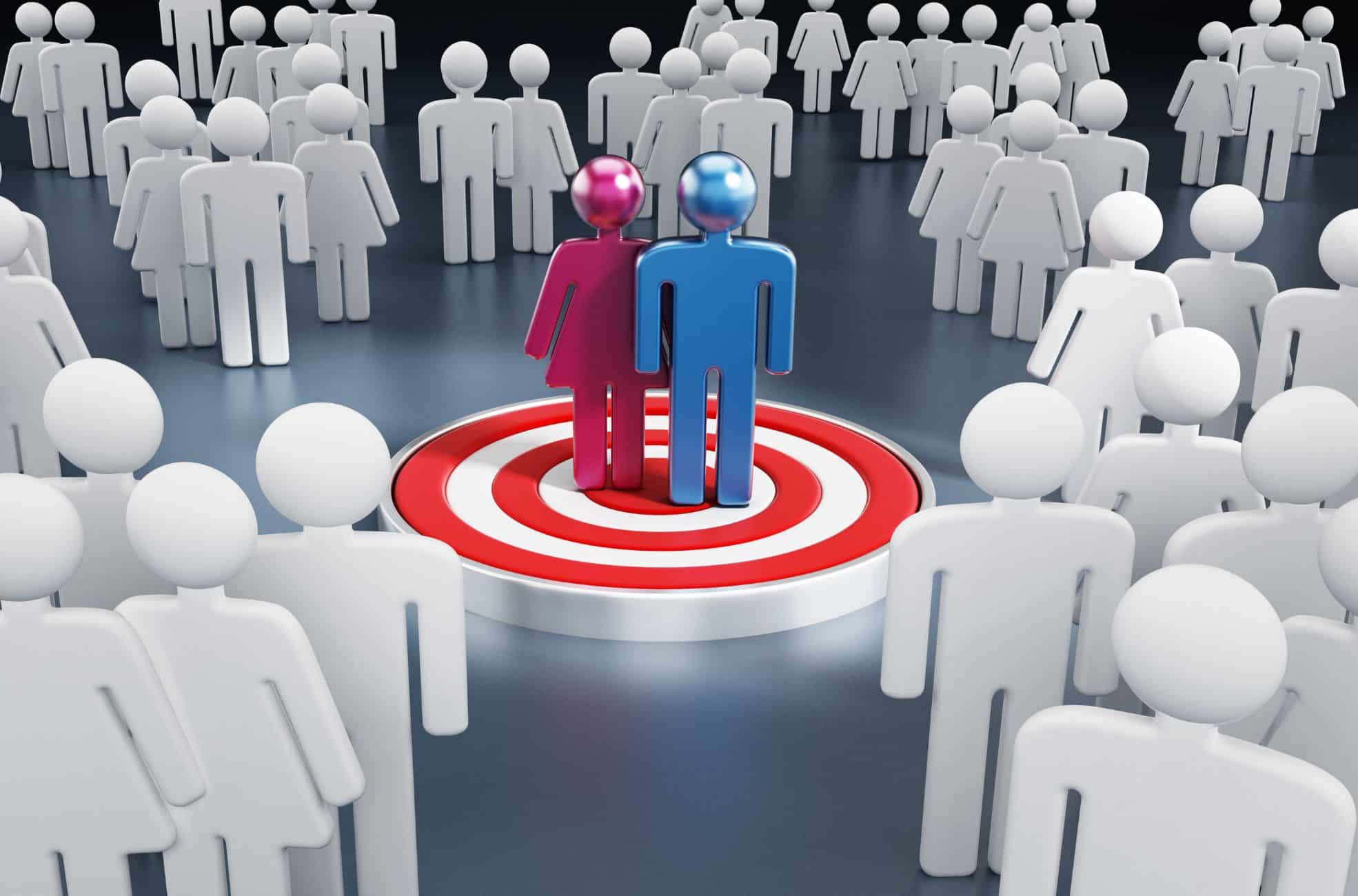 Target Audience Shown By Stick Figures