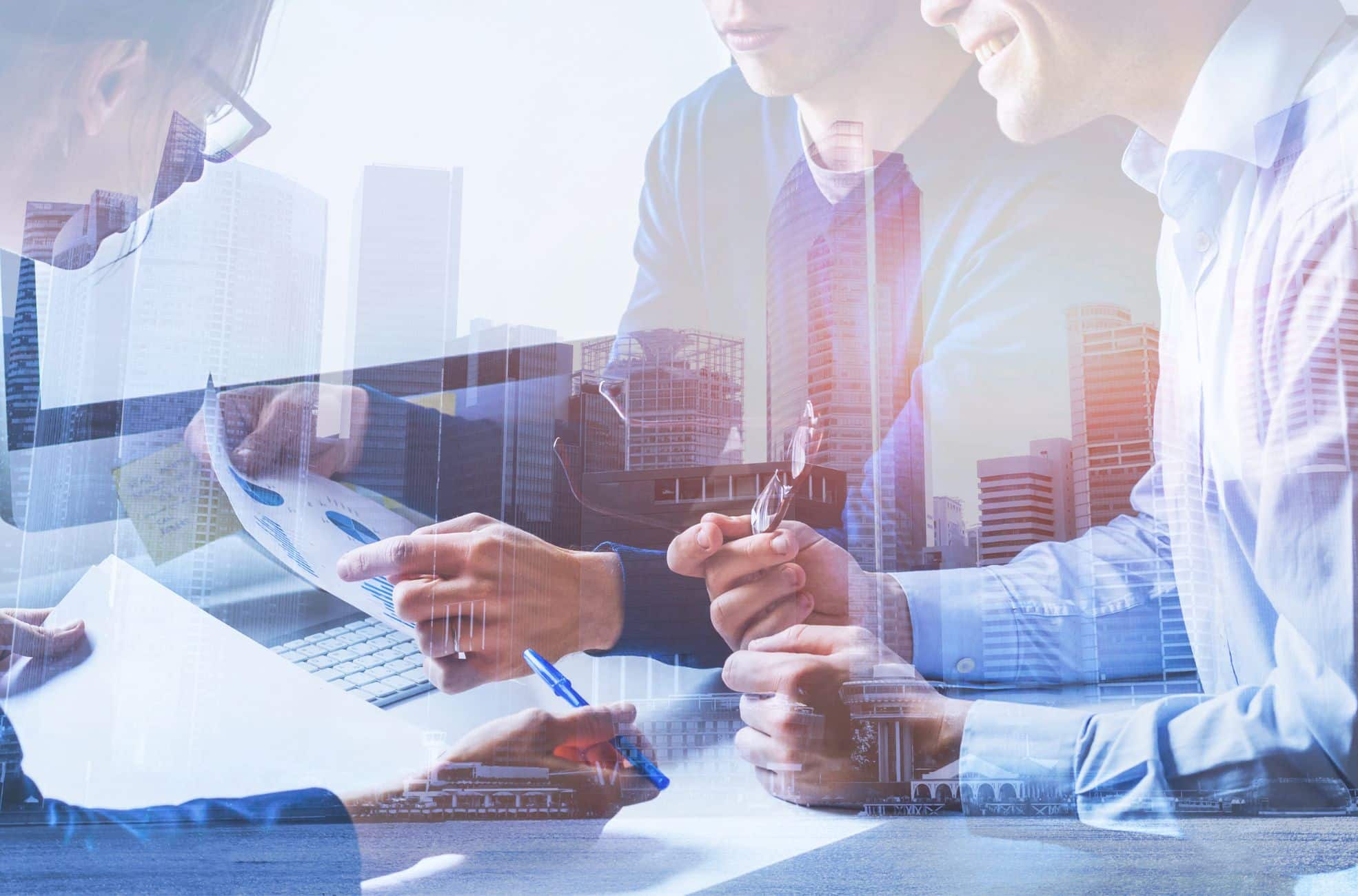 Business People Working On Expenses Together