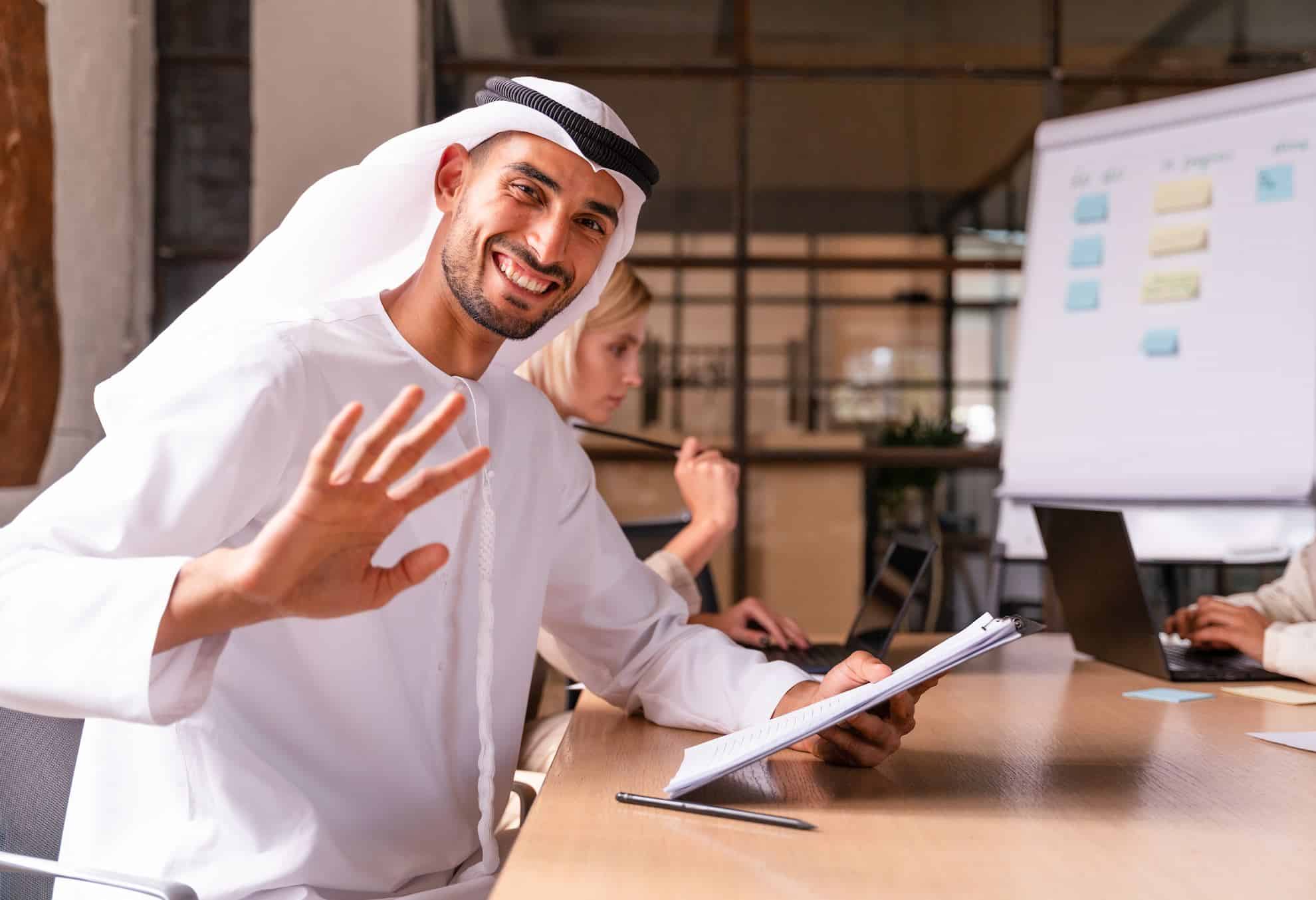 A man who has just started a business in Dubai.