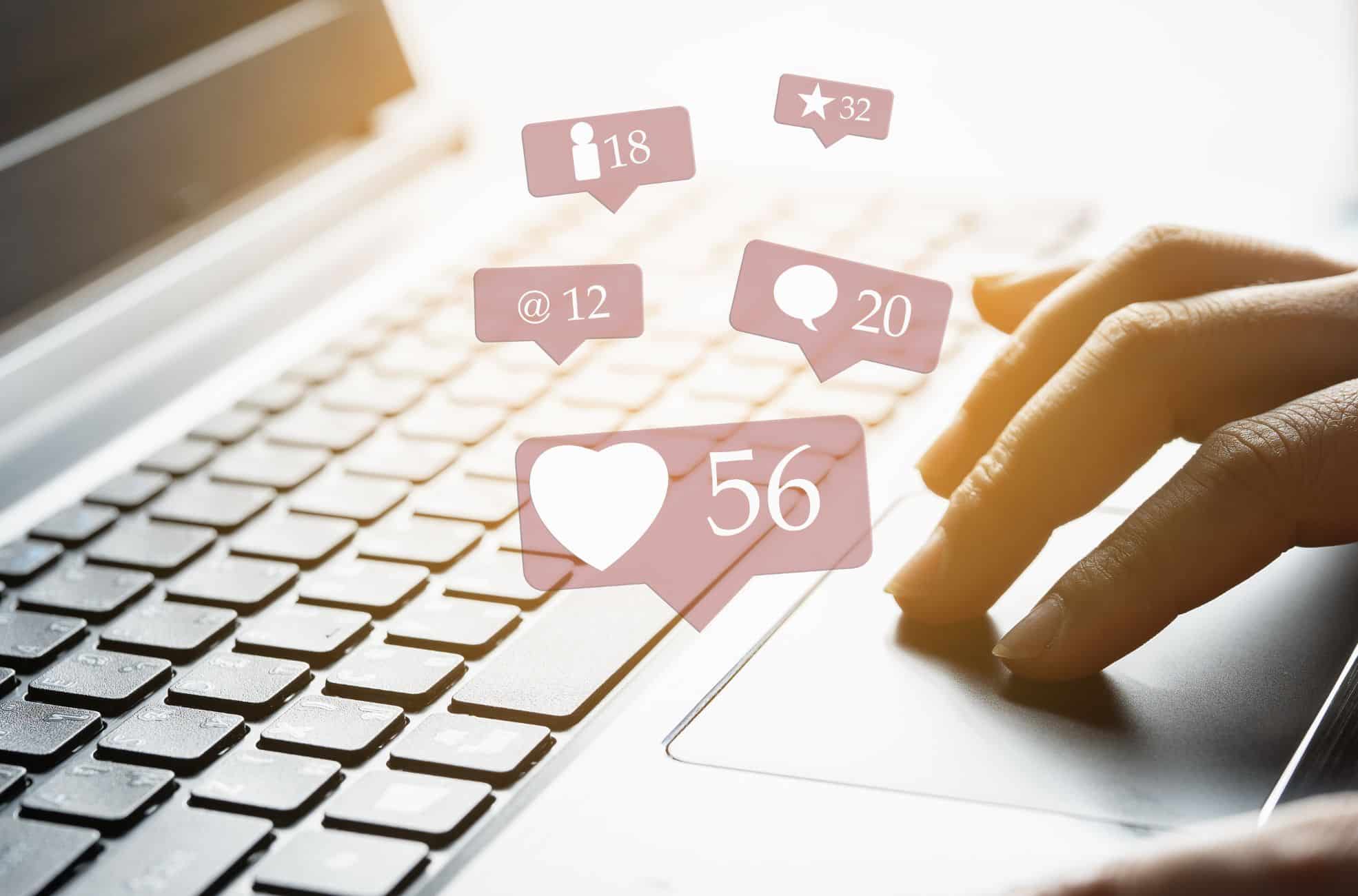 Laptop With Social Media Numbers