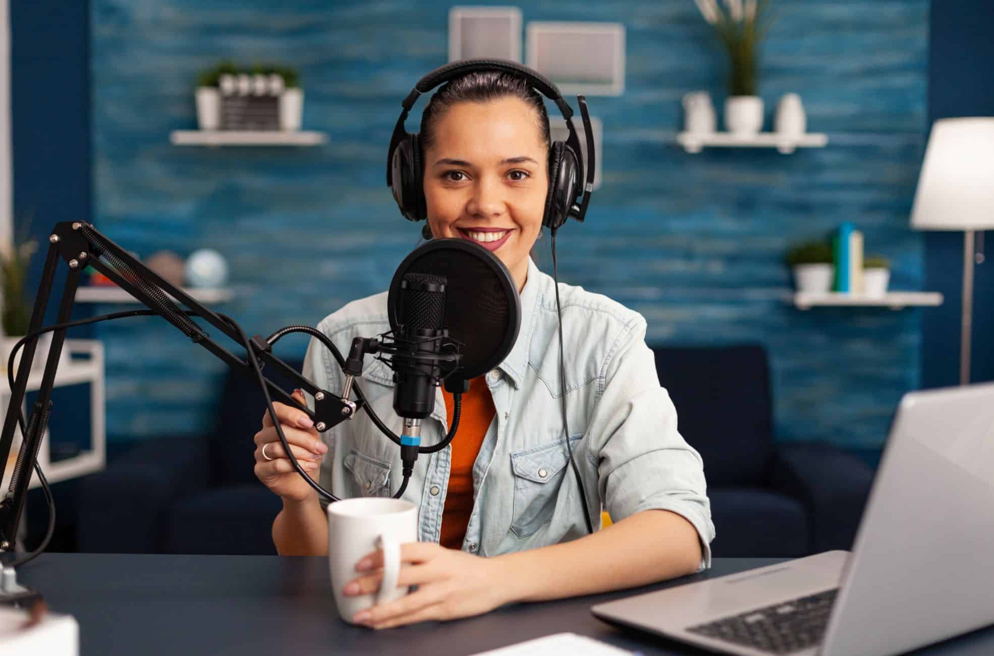 Podcaster Making YouTube Content