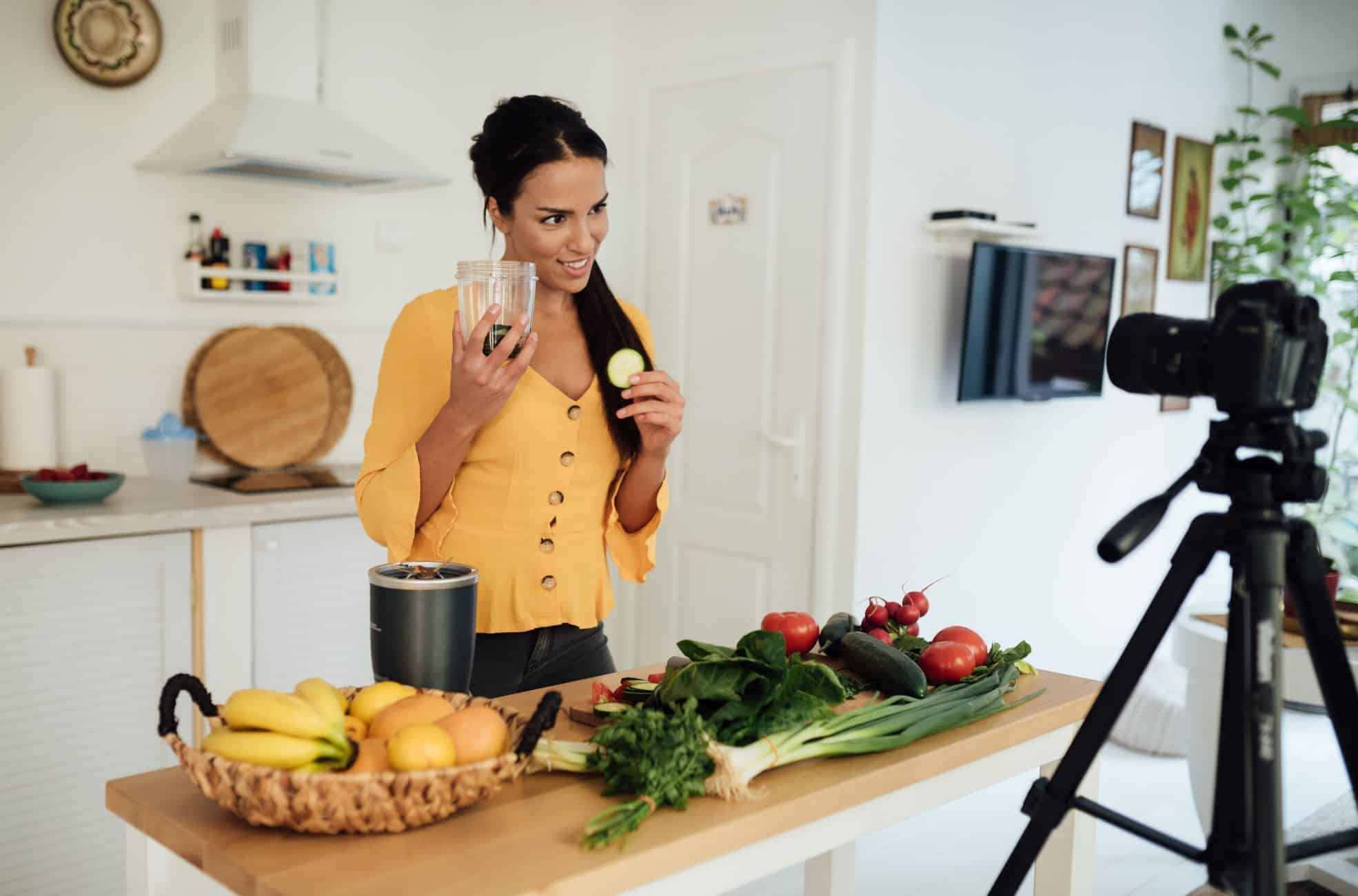 Woman Making YouTube Video Content