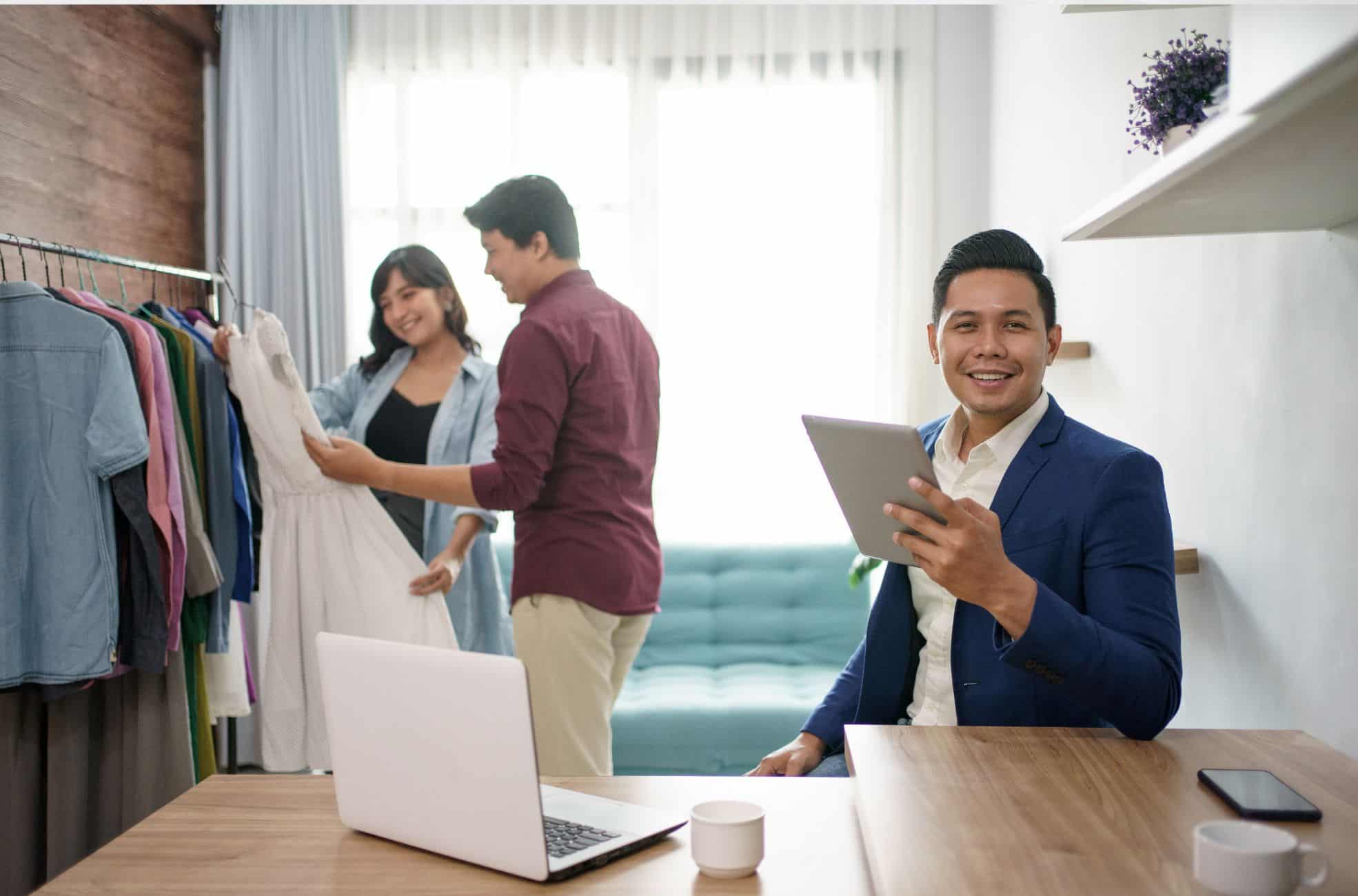 People Working In Online Clothing Business