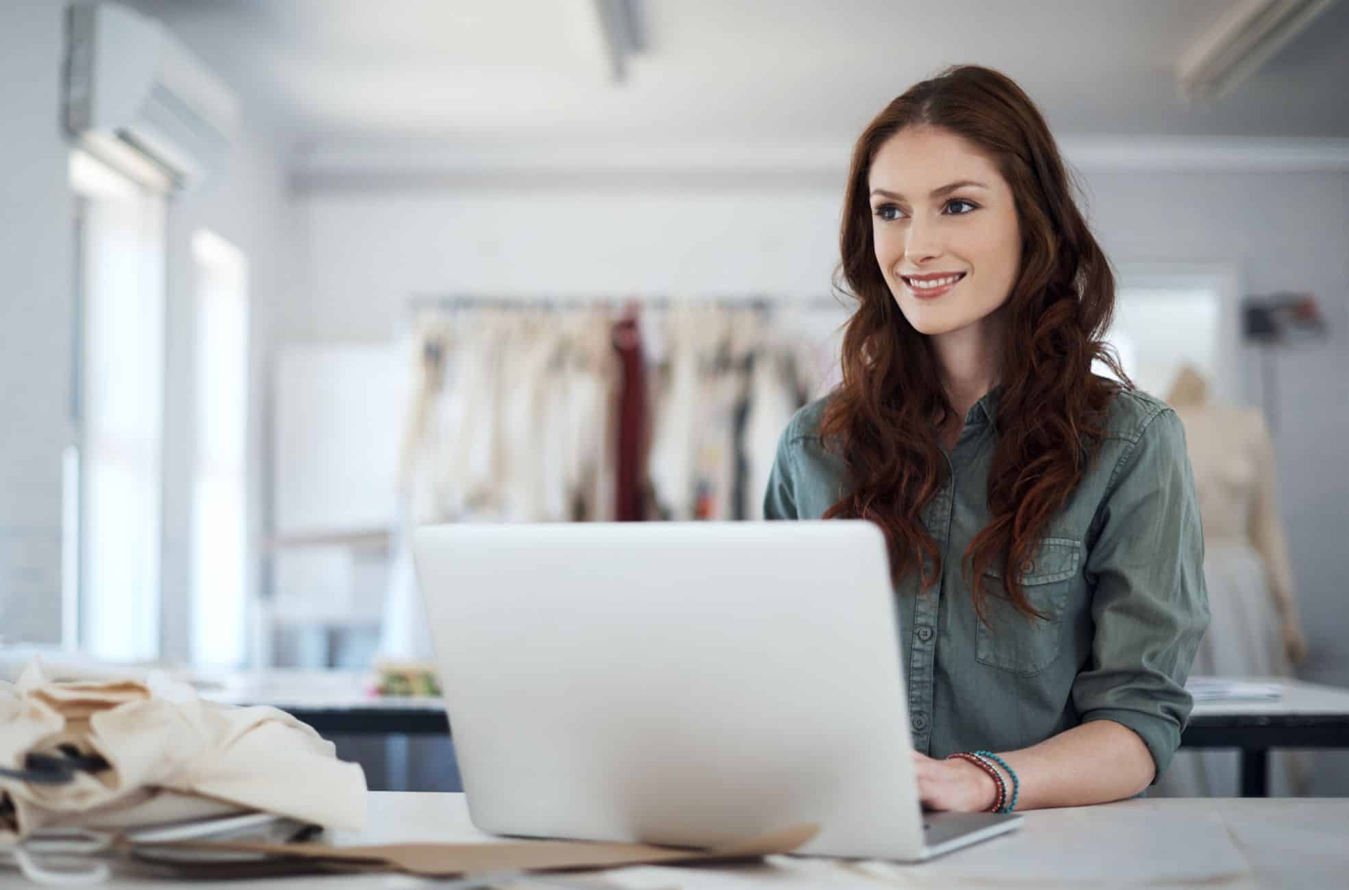 Woman Working In Online Clothing Sales