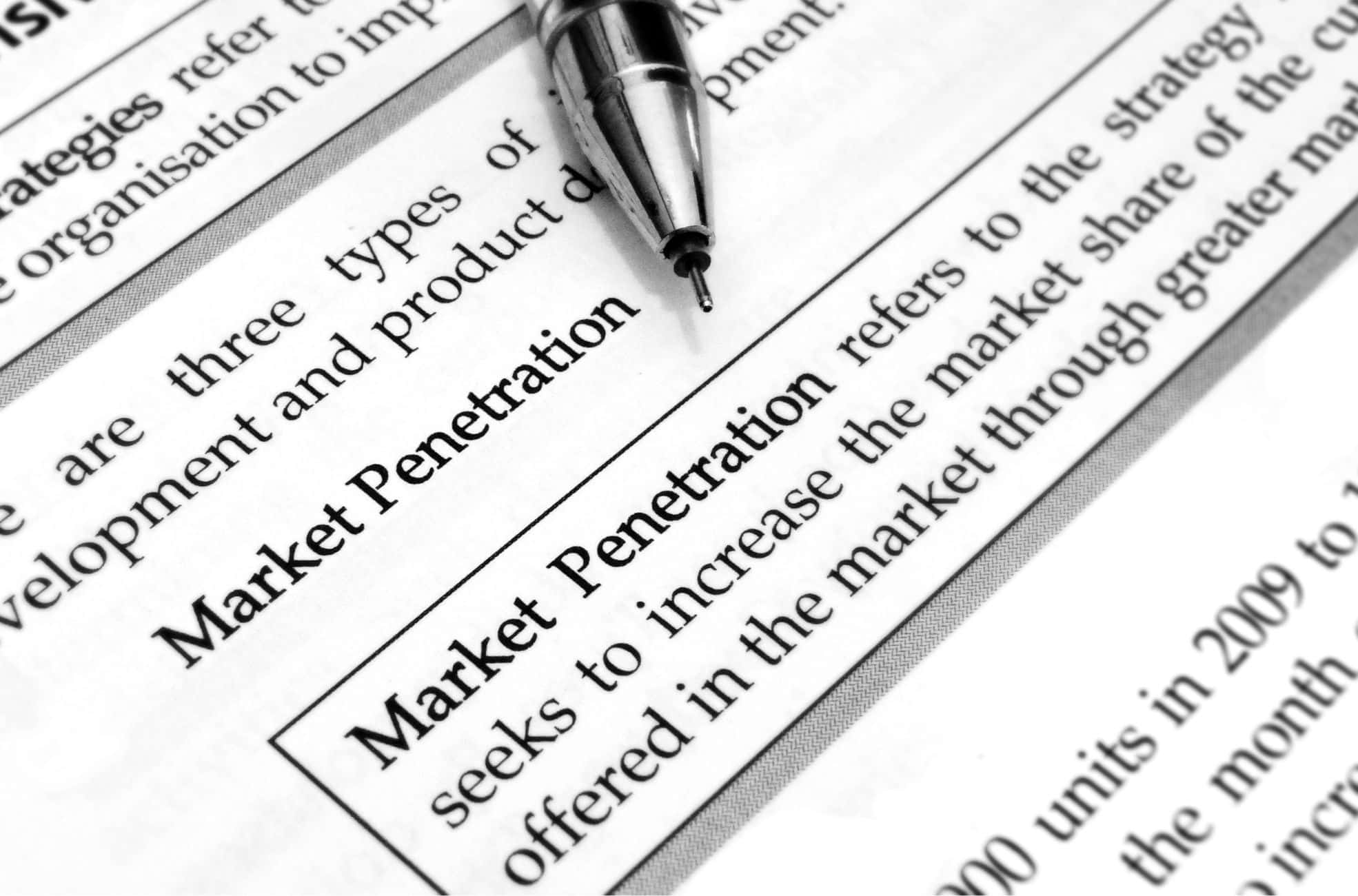 Stock Photo Market Penetration Dictionary Definition