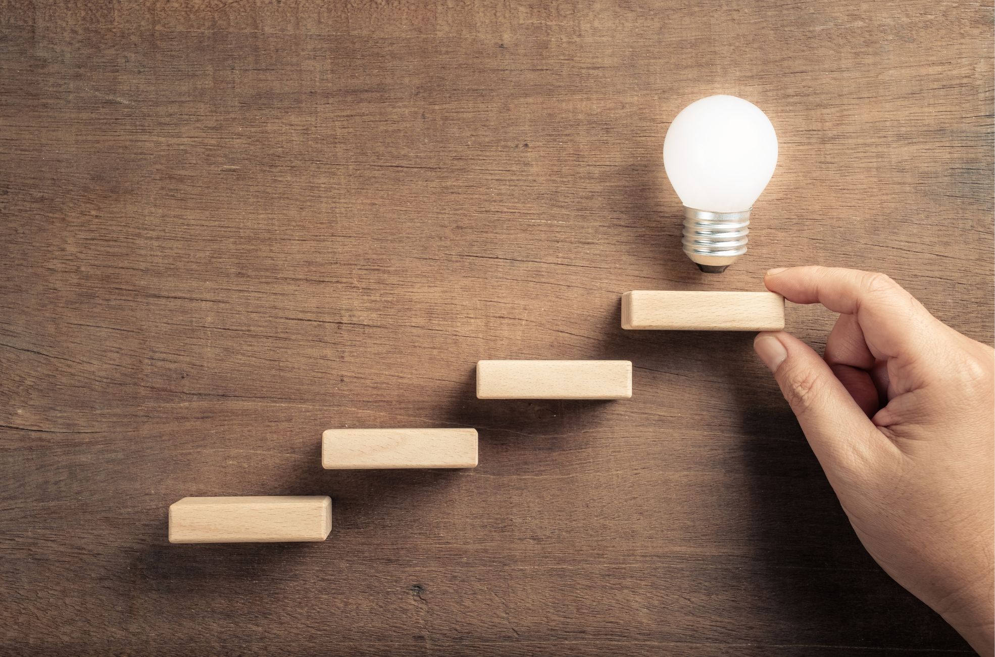 Stock Photo Of Stairs And Lightbulb
