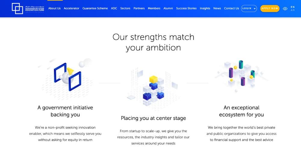 Screenshot Of Mohammed Bin Rashid Website