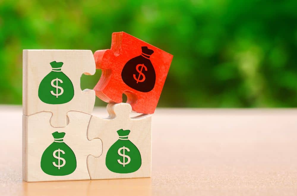 Net and Gross Pay Shown On Puzzle Pieces