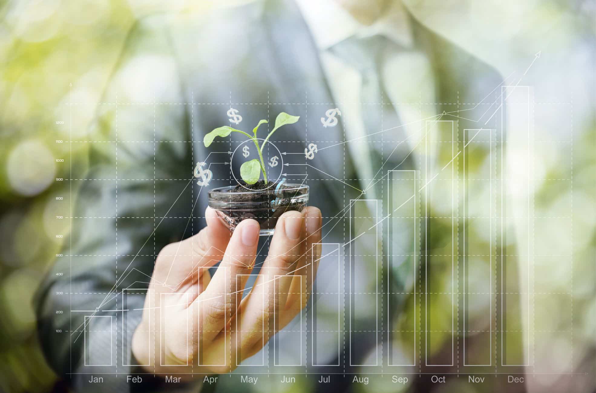 Stock Photo Showing Financial Profitable Gain