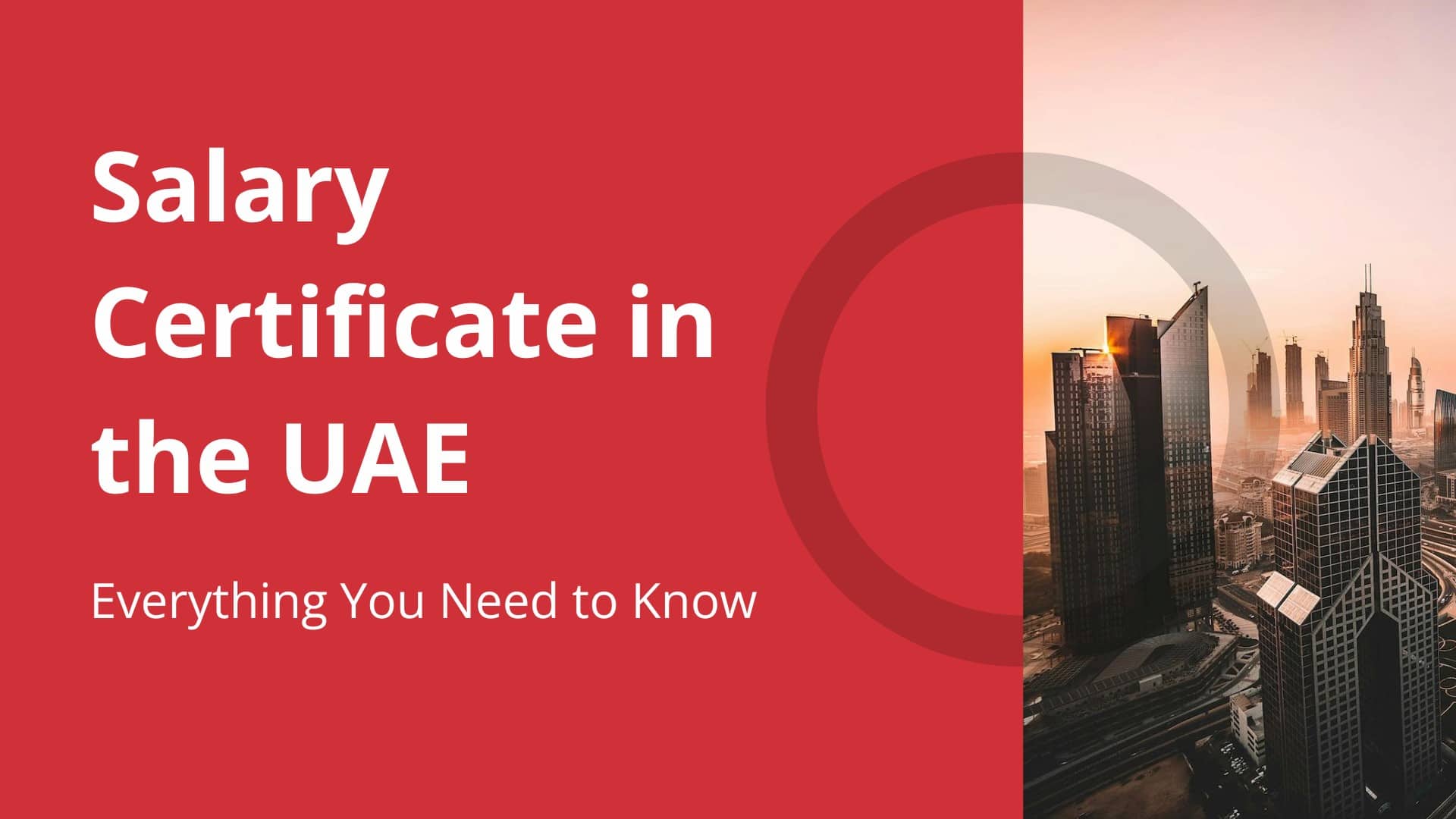 An infographic with the words 'Salary Certificate in the UAE'.