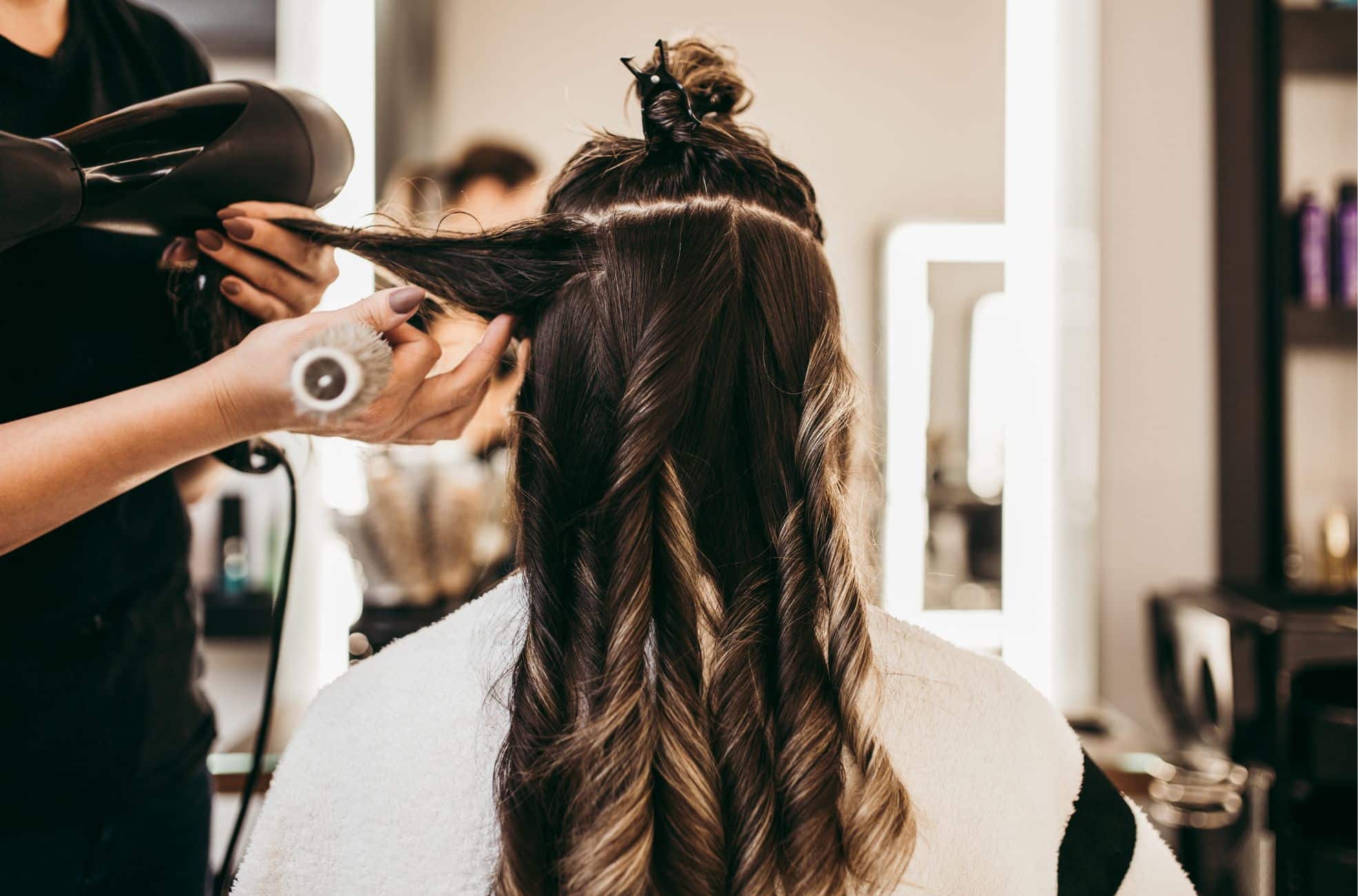 Hair Being Styled At Salon