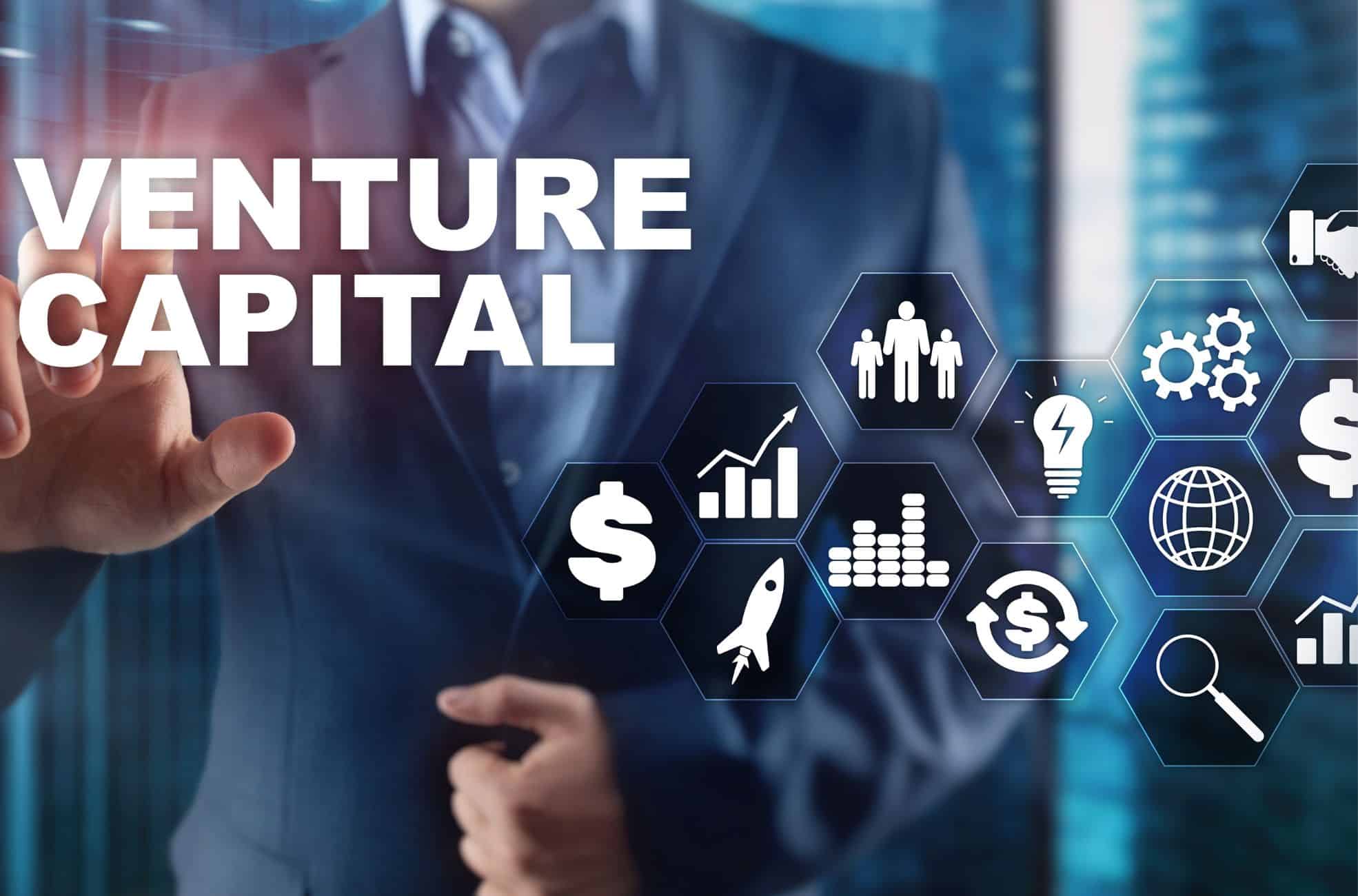 Businessman With Venture Capital Diagram