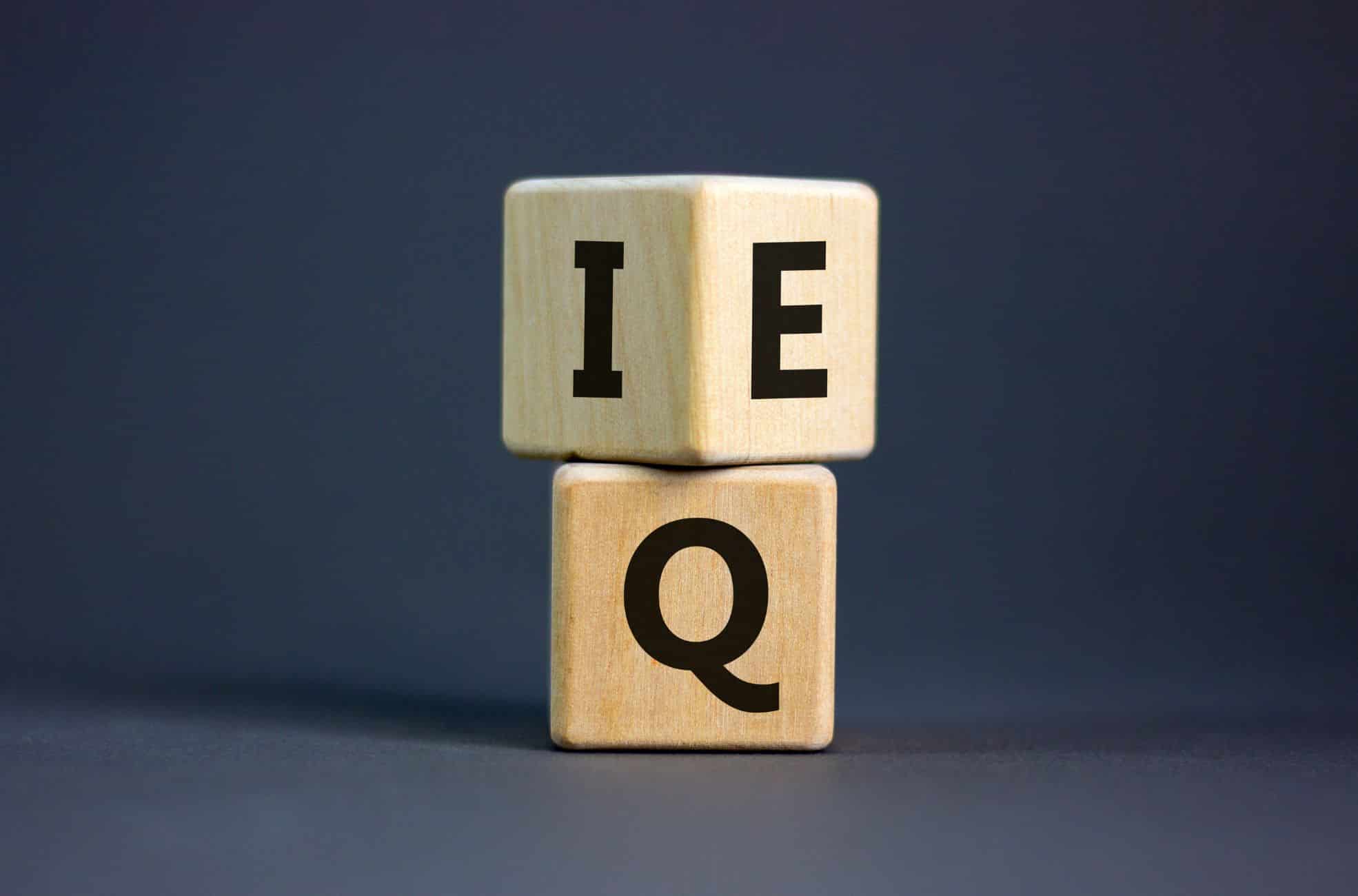 Wooden Cubes With E, I And Q On Them.