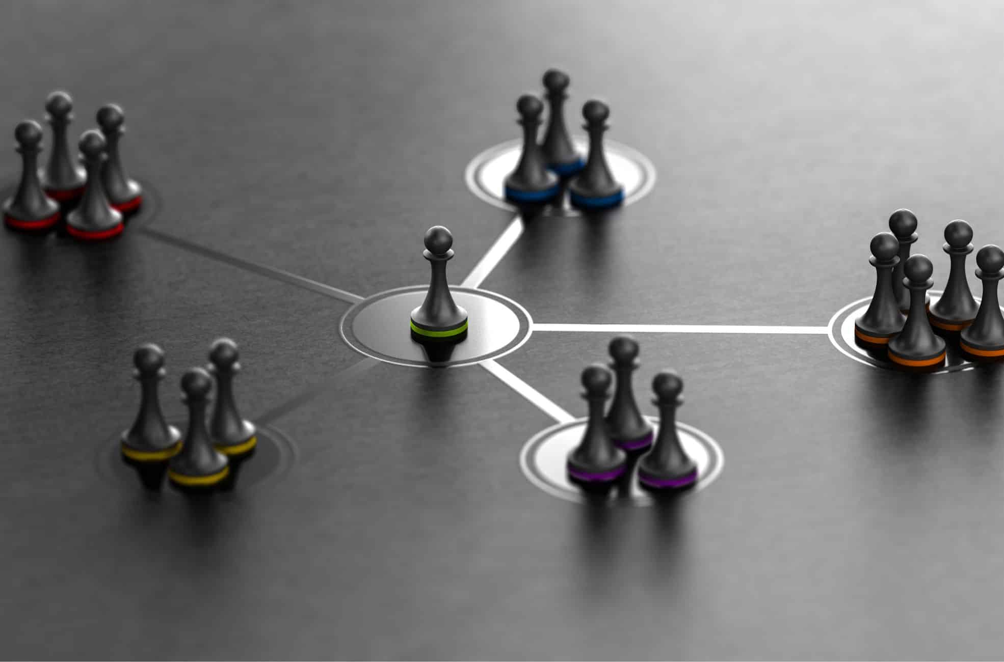 Chess Pawns Linked Together