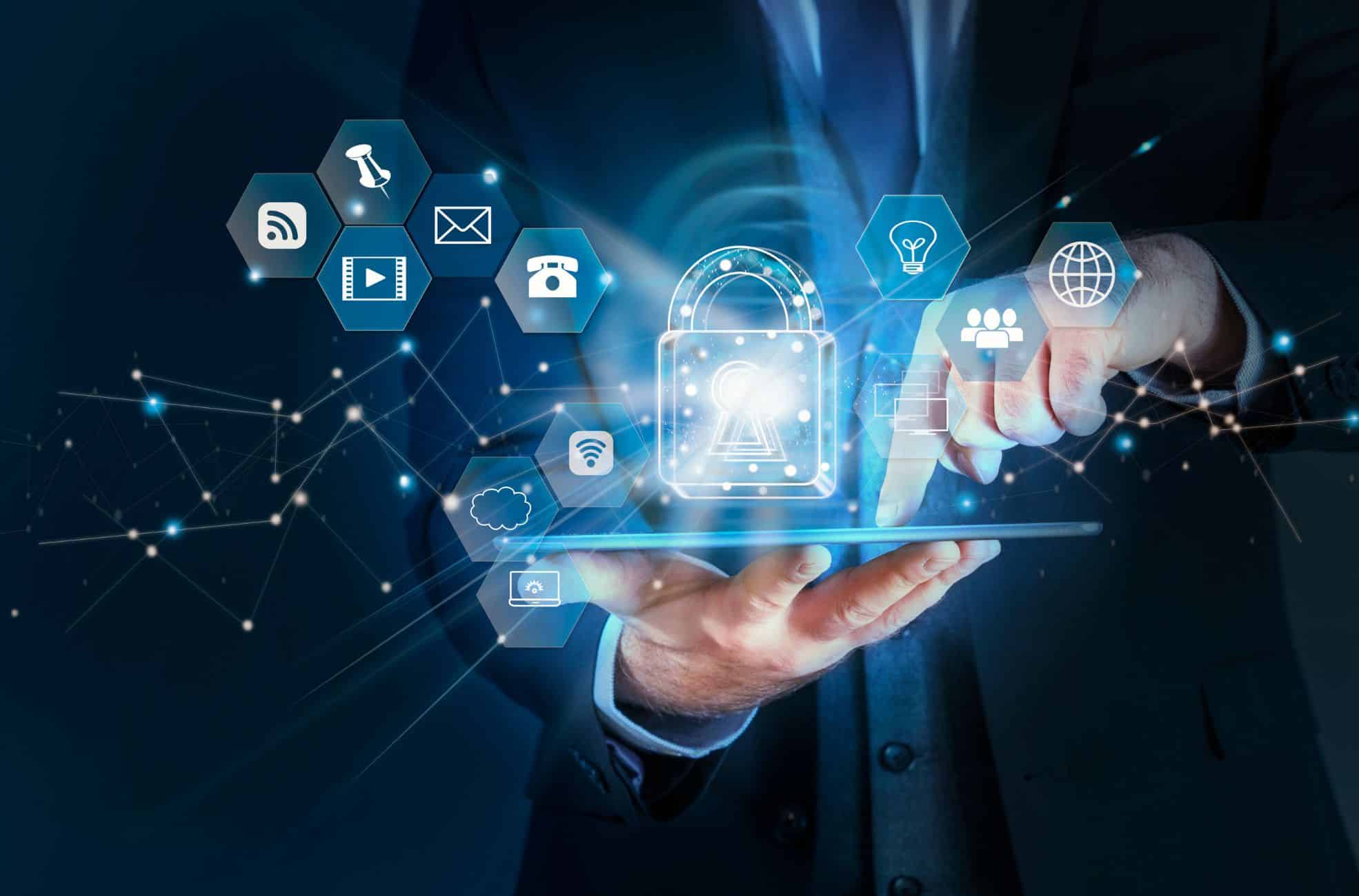 Business Man Pointing To SPV On Tablet