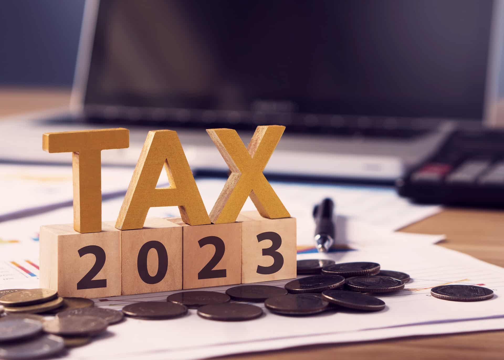 A stock image saying "tax 2023"