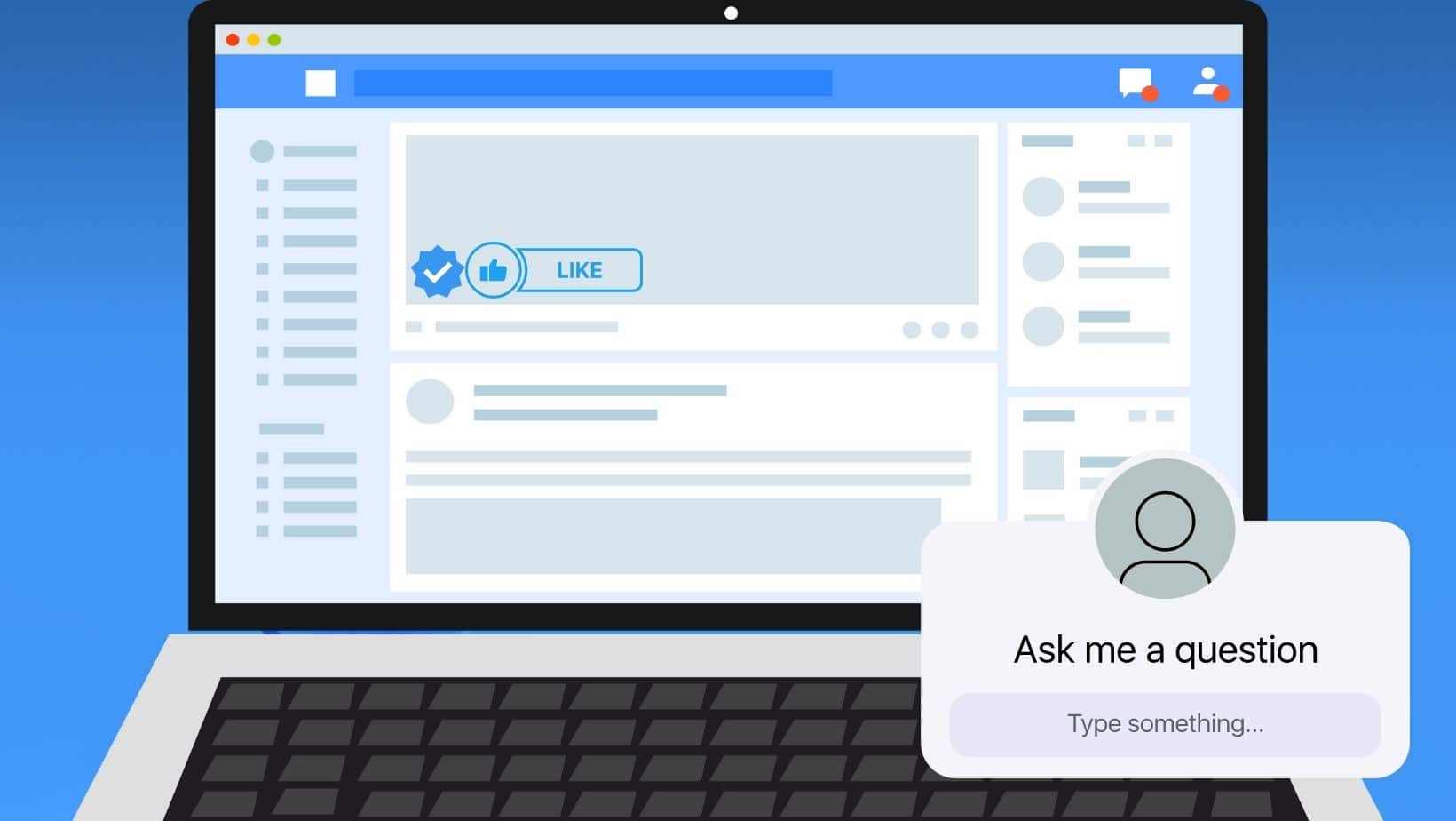 Facebook On Laptop Showing Business Messenger