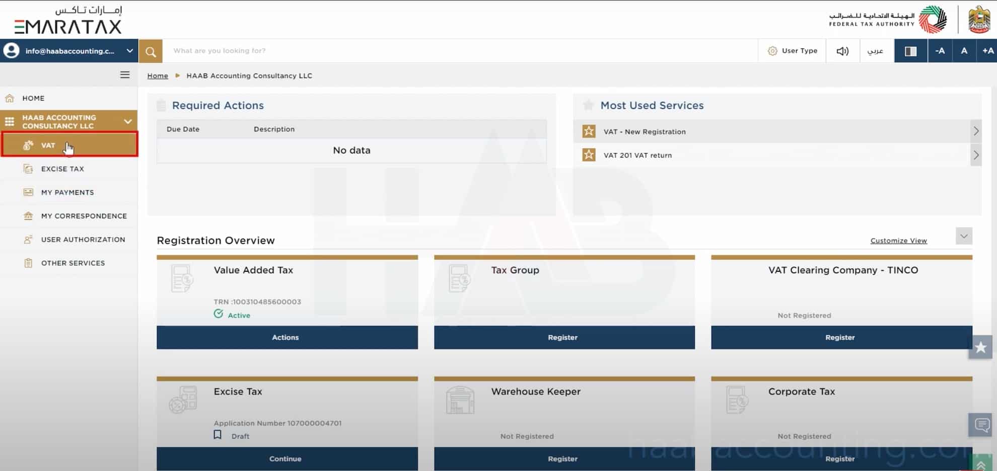 A screenshot from the EmaraTax portal, detailing how to submit a tax return.