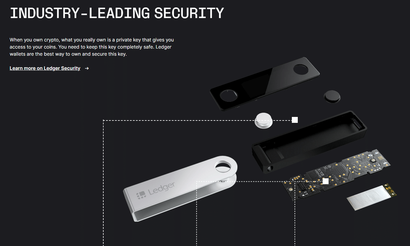 Screenshot of Ledger Nano X- one of our top choices as the best crypto wallet in UAE