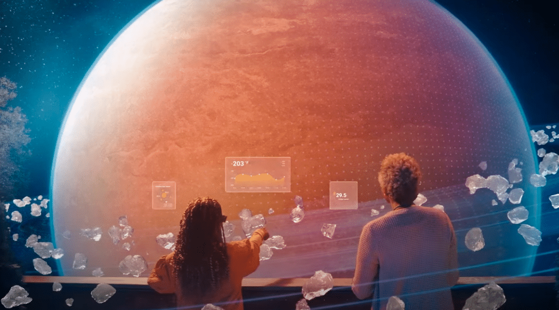 A photo showing students interactively learning.