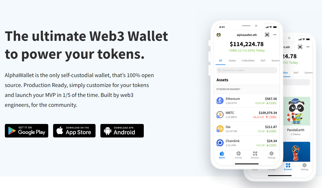 Screenshot of Web3 Wallet- a crypto wallet used for virtual real estate.