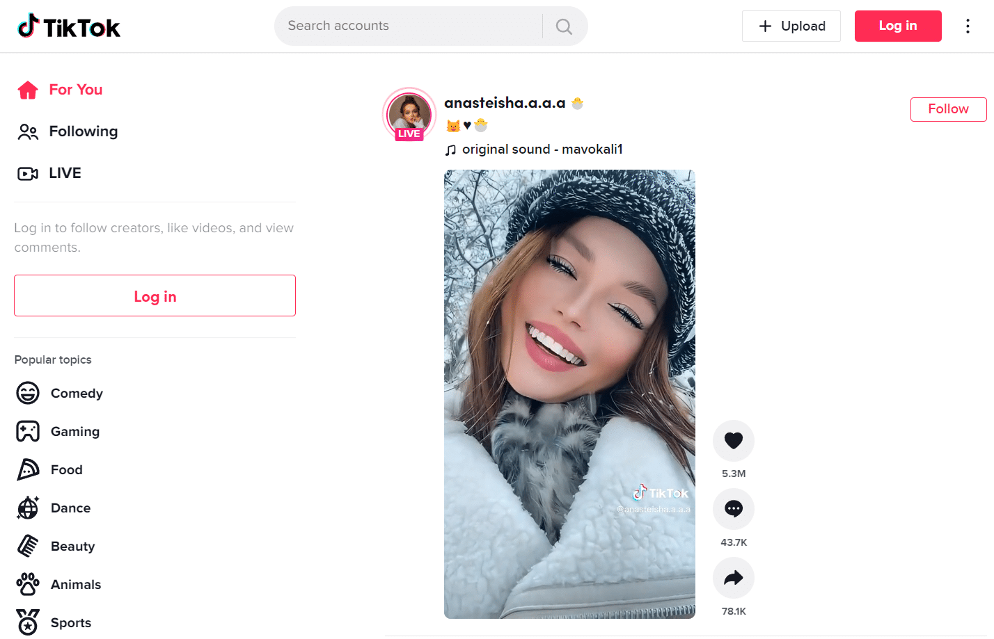 A screenshot of a tiktok account with many views from followers.