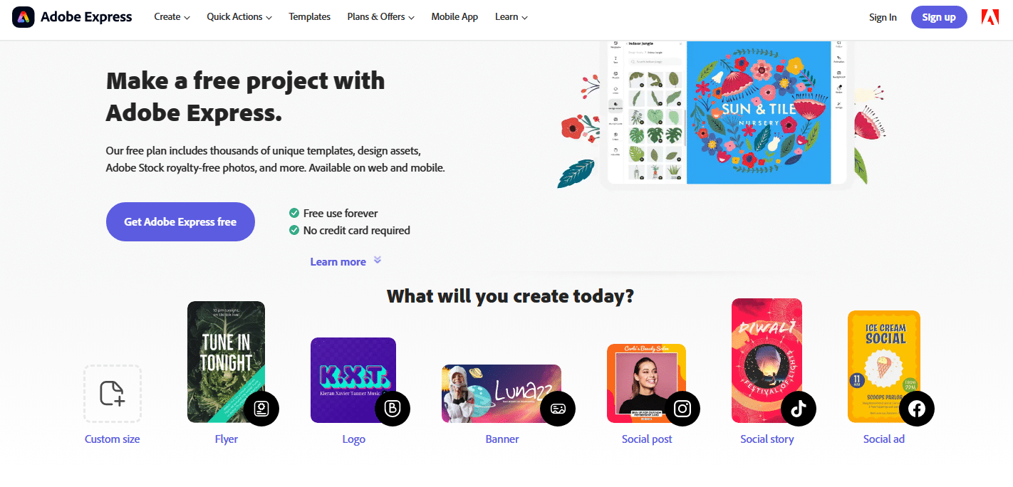 A screenshot OF Adobe Express- one of the best AI writing tools for content design.